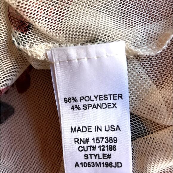 La La Land Creative Co Butterflies Cropped Mesh Top with Lettuce Hems size M - Picture 8 of 8